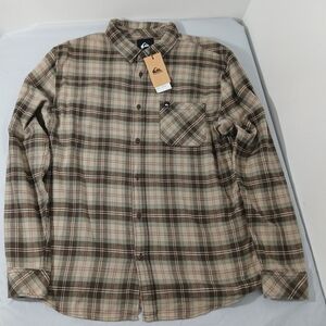 Quiksilver Brown Plaid Casual Button Down Shirt